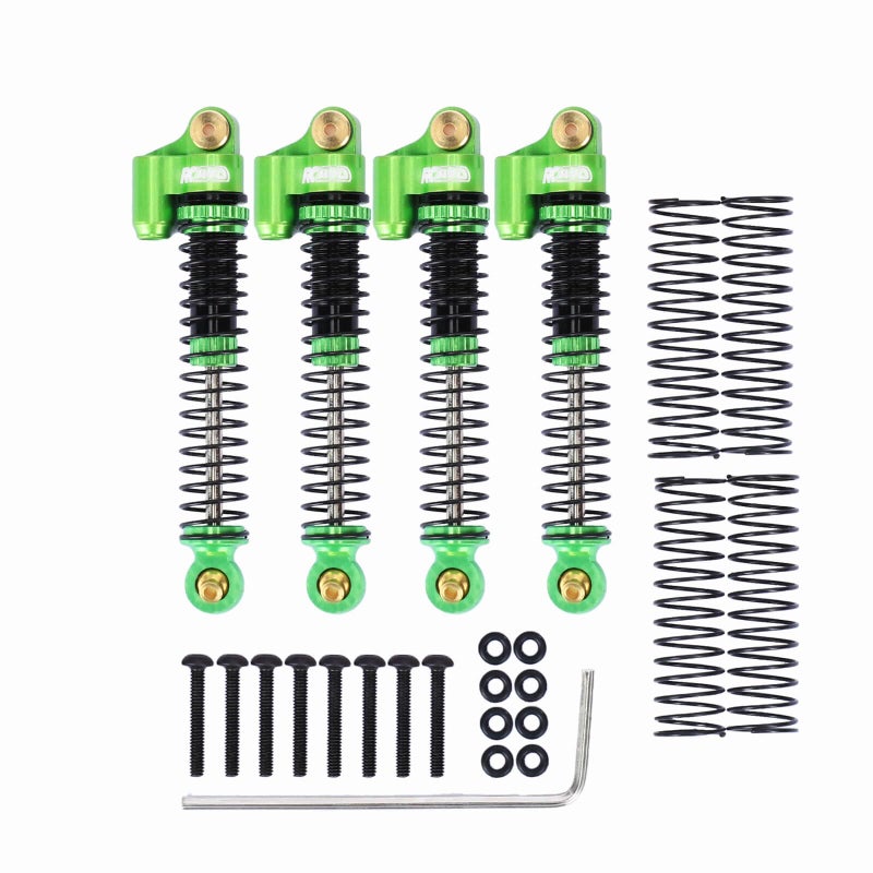 RCAWD SCX24 Shocks 58mm Lengthen Oil Type for Axial 1/24 SCX24 & AX24 Front Rear Shock Upgrade Parts Green - Image 1